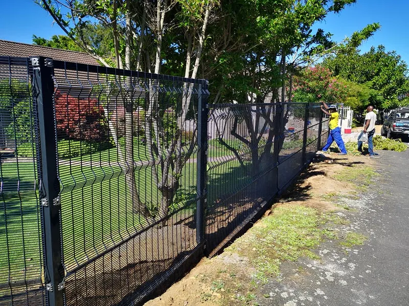 Black clearview boundary fence along commercial property in Cape Town